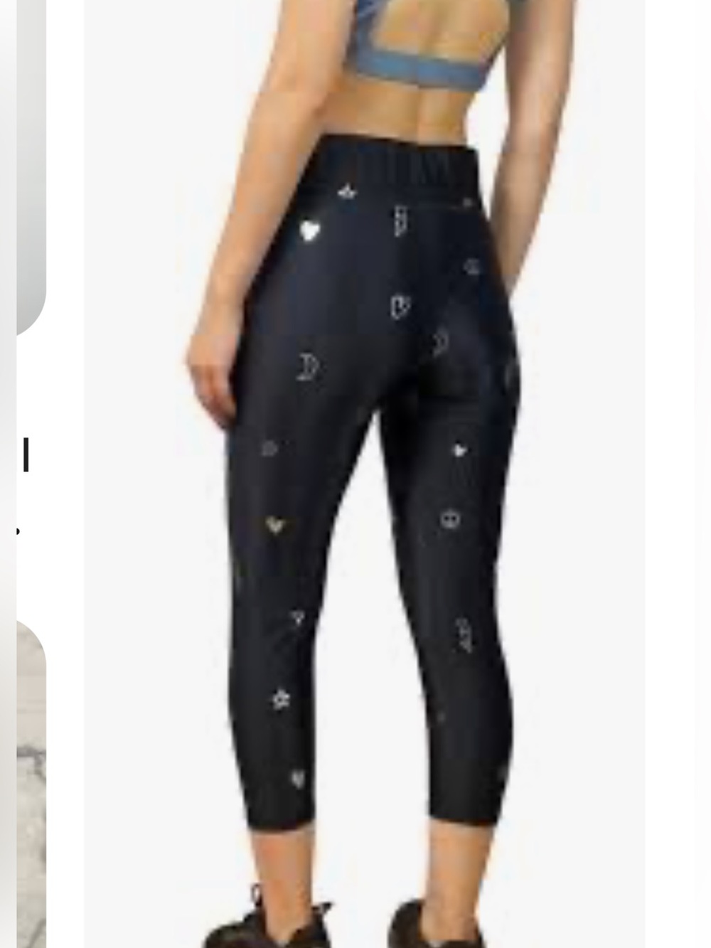 Terez Black Leggings with Metallic Heart & Symbol Accents